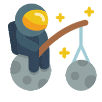 unidcom space marketing moon astronaut Sticker