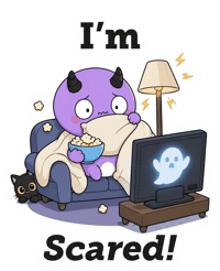 Scared Halloween Sticker by Naru Naru