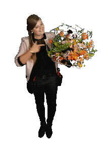Girl Flowers Sticker by Hanneke Frankema
