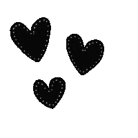 Black And White Hearts Sticker by Nadine Chaignat