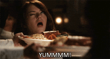 Hungry Emma Stone GIF
