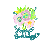 Birthday Flowers Sticker