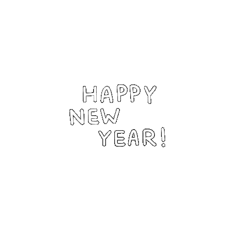 Happy New Year Typography Sticker