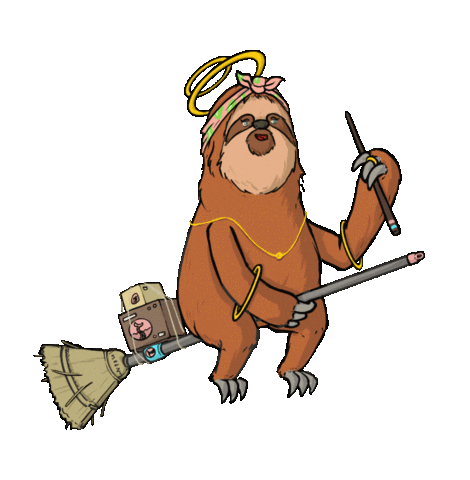 stickoscr giphyupload flying witch sloth Sticker