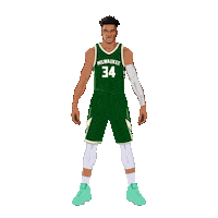 Flexing Milwaukee Bucks Sticker by SportsManias