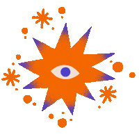 pearldsouza star stars orange sparkle Sticker
