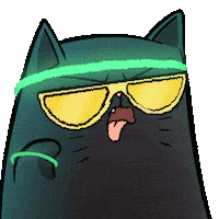 WeFlaps cat party coral blackcats Sticker