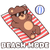 Sunbathing Teddy Bear Sticker by BEARISH