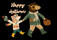 Happy Autumn Leaves GIF by Bear Autism