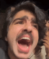 sammourax happy scared screaming moustache GIF