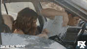 aya cash car GIF by You're The Worst 
