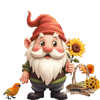 Sunflowers Cute Gnome Sticker