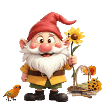 Sunflowers Cute Gnome Sticker