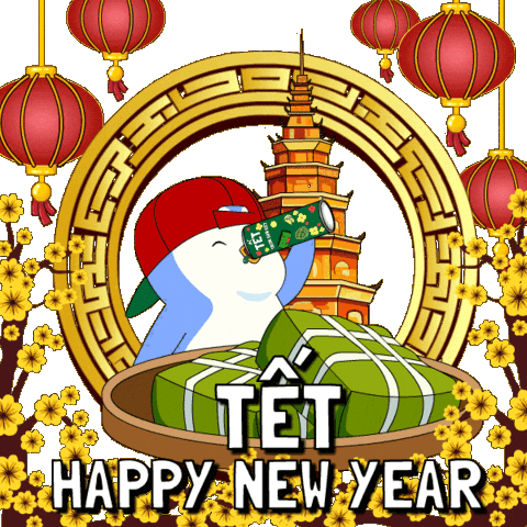 Happy New Year Celebration Sticker by Pudgy Penguins