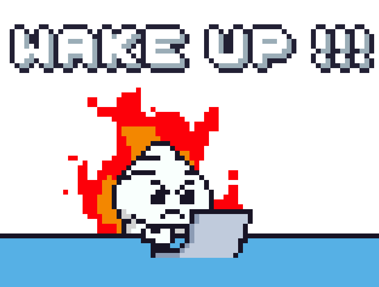 Angry Wake Up Sticker by Potatozzz by 9GAG