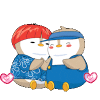 Best Friends Hearts Sticker by Pudgy Penguins