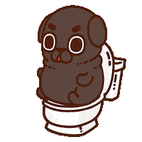 Toilet Ollie Sticker by Puglie Pug