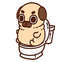 Toilet Pugs Sticker by Puglie Pug