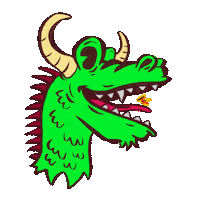 batukindil fire dragon reptile myth Sticker