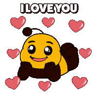 I Love You Hearts Sticker by Plan Bee Studios