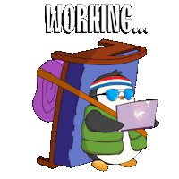 Working Work From Home Sticker by Pudgy Penguins