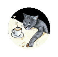 matchameowlatte coffee morning tired sleep Sticker