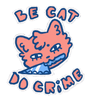 skiddykid cat meme be gay do crime mischievous cat knife cat Sticker