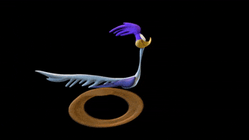 Video game gif. Road Runner from Looney Tunes World of Mayhem running in place so fast the motion of his legs become a wheel.