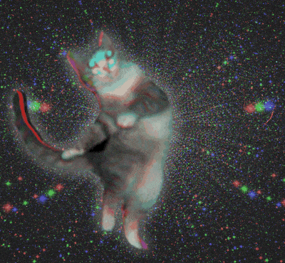 zombie cat dancing in space GIF