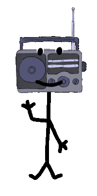 Cartoon Radio Sticker