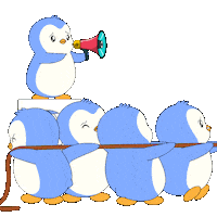 Huddle Up Lets Go Sticker by Pudgy Penguins