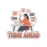 Productivity Think Ahead Sticker by Flowpio