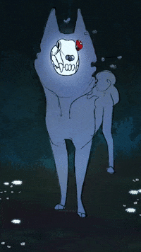 dionne_ong animation dog ghost spooky GIF