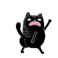 Black Cat Dancing Sticker