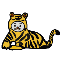 New Years Eve Tiger Sticker