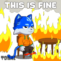 Everything Is Fine Ok Sticker by Toshithecat