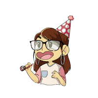 Smokycat girl fiesta cumpleanos cumple Sticker
