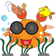 Crab Partying Sticker