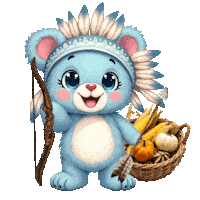 Teddy Bears Thanksgiving Sticker