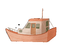 HannahGraceSmithArt pink boat peach sailing Sticker