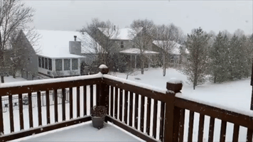 Winter Storm Blankets Backyards in St Peters, Missouri