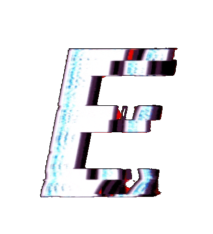 Glitch E Sticker by #BASILIO