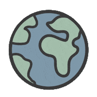 Earth Globe Sticker by Wink Laser Studio