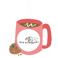 irisborduurt koffie hobby kopje koekje Sticker