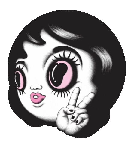 Two Fingers Peace Sticker by Ahoy