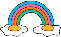 Rainbow Eggs Sticker by Postmates