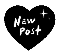 Black Heart New Post Sticker by Zinaida Kazantseva