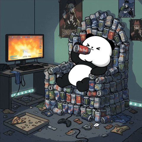 Streaming Red Bull GIF by Kanpai Pandas