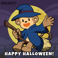 Flying Full Moon GIF by Wise Monkey Meme