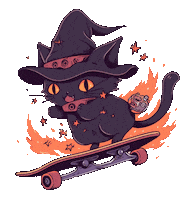 Cat Halloween Sticker